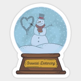 SNOWCIAL DISTANCING Sticker